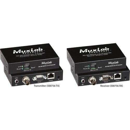 MuxLab 3G-SDI Extensor IP Kit con PoE 1080p60 hasta 120 m cable Cat5/6