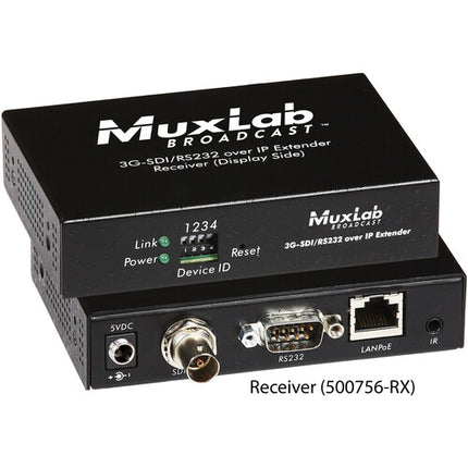 MuxLab 3G-SDI Extensor IP Kit con PoE 1080p60 hasta 120 m cable Cat5/6