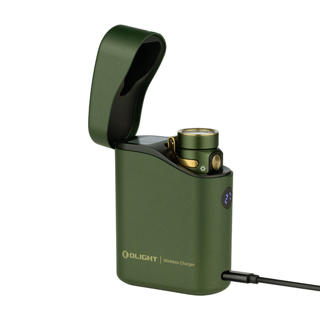 Olight Baton 4 Premium Edition Linterna LED Verde OD 1300 lúmenes 5000mAh con Carga Inalámbrica