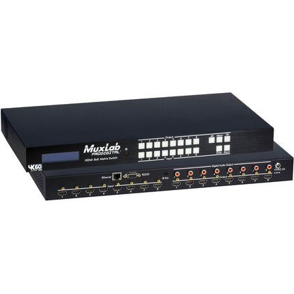 MuxLab 4K60 HDMI Matriz Switcher 8x8 4K60 4:4:4 con Control IR y Cable US