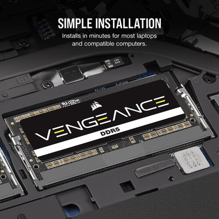 CORSAIR Vengeance DDR5 32GB 5200 MT/s Memoria SO-DIMM 2x16GB Negra