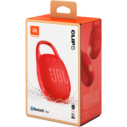 JBL Clip 5 Altavoz Portátil Inalámbrico Impermeable Rojo 12 Horas Reproducción USB-C