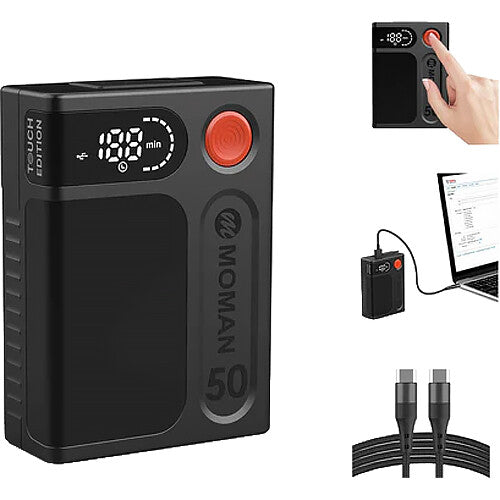 Moman Power 50 Touch Mini Batería V-Mount Litio 50Wh OLED USB-C