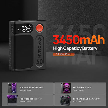 Moman Power 50 Touch Mini Batería V-Mount Litio 50Wh OLED USB-C