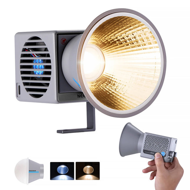 Neewer HS60B Mini Bi-Color LED Monolight 35000 Lux 2700-6500K con Reflector y Difusor