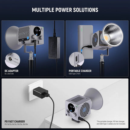 Neewer HS60B Mini Bi-Color LED Monolight 35000 Lux 2700-6500K con Reflector y Difusor