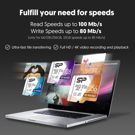 Silicon Power 128GB Superior Pro microSDXC tarjeta de memoria UHS-I 100MB/s lectura 80MB/s escritura