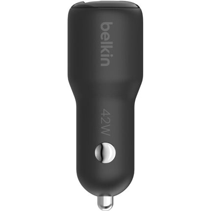 Belkin Cargador de Coche Dual 42W con Cable USB-C a USB-C y Puerto USB-A