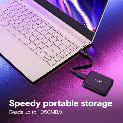 Crucial 2TB X9 USB-C 3.2 Gen 2 SSD externa 1050 MBs cable incluido