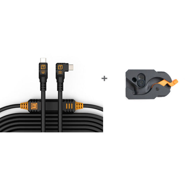 Tether Tools TetherGuard LeverLock Kit con Cable USB 3.2 y 9.4 m Negro