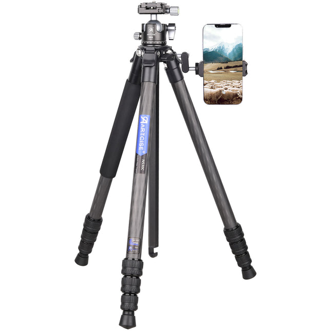 ARTCISE NS30C trípode compacto carbono con cabeza esférica NB34 33.1 lb capacidad 65.4 pulg altura máxima