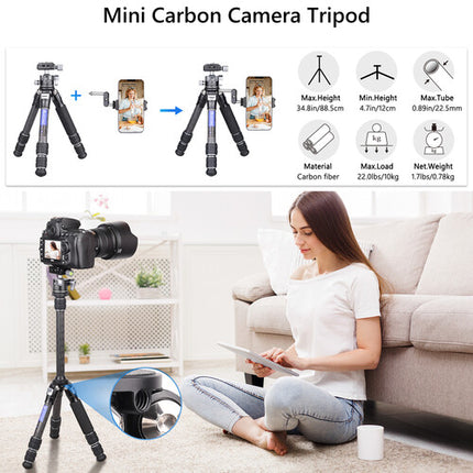 ARTCISE CS25C Mini Trípode Fibra Carbono 34.8" 22 lb con Rótula