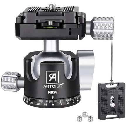 ARTCISE NB28 Cabeza de Bola Perfil Bajo 22 lb 2.6" con Placas Arca-Type