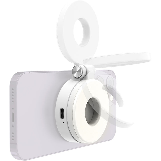 KraftGeek HaloGlow Luz de Anillo MagSafe Blanco 40 LEDs Ajustable