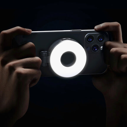KraftGeek HaloGlow Luz Anillo MagSafe Negro 40 LEDs Ajustable
