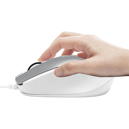 Macally Ratón USB-C con Cable 5 Pies Sensor Óptico 3 Botones Alumínio
