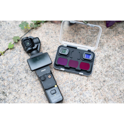 Freewell Kit de lentes y filtros ND para DJI Osmo Pocket 3 40mm Macro 0.9x Gran Angular con estuche protector