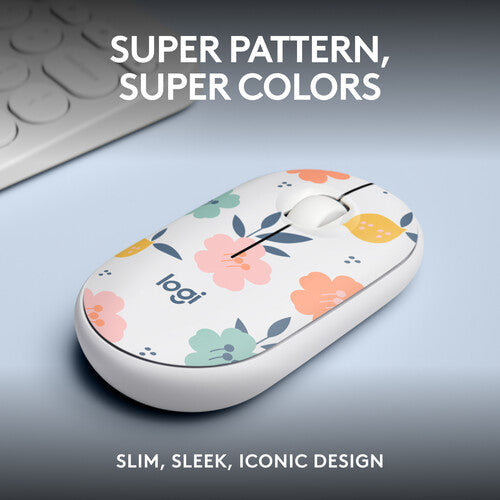 Logitech M340 Ratón Inalámbrico Floral 2.4 GHz 1000 dpi 18 Meses Batería