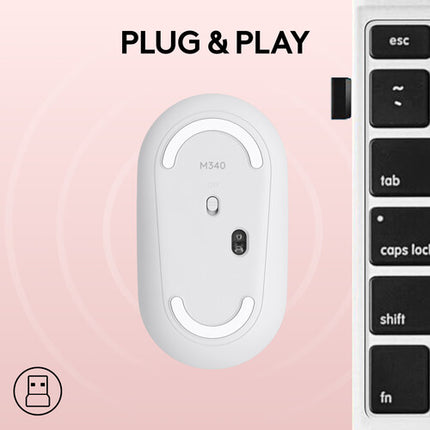 Logitech M340 Ratón Inalámbrico Floral 2.4 GHz 1000 dpi 18 Meses Batería