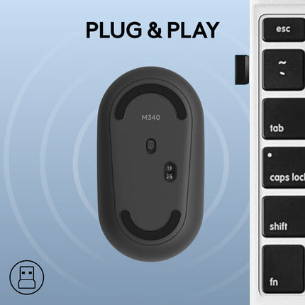 Logitech M340 Ratón inalámbrico Azul Galaxy 1000 dpi 2.4 GHz con nano receptor USB