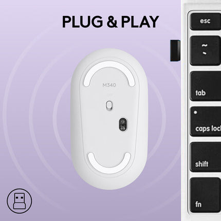 Logitech M340 Ratón Inalámbrico 1000 dpi con Receptor Nano USB
