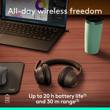Logitech Zone 305 Auriculares Inalámbricos USB-C 30mm Micrófonos Cancelación Ruido