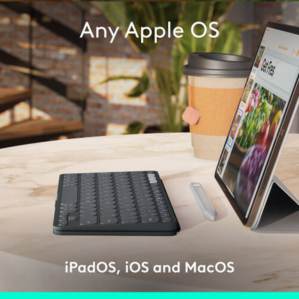Logitech KEYS-TO-GO 2 teclado inalámbrico para iPad iOS Mac con funda gráfica y batería de hasta 3 años