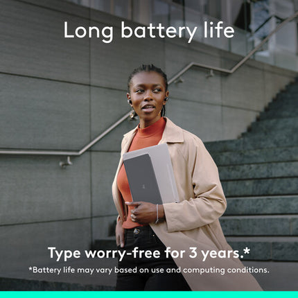 Logitech KEYS-TO-GO 2 teclado inalámbrico para iPad iOS Mac con funda gráfica y batería de hasta 3 años