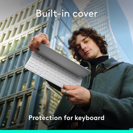 Logitech KEYS-TO-GO 2 Teclado Inalámbrico Bluetooth con Funda Gris Pálido