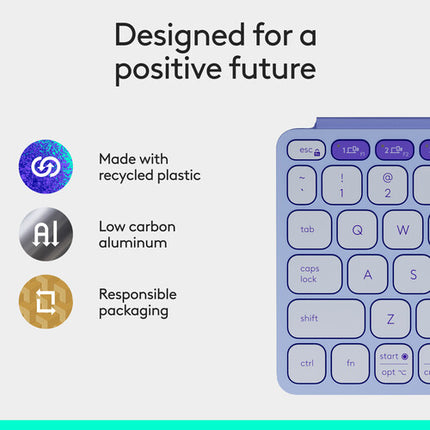 Logitech KEYS-TO-GO 2 Teclado Inalámbrico Bluetooth con Funda Morado