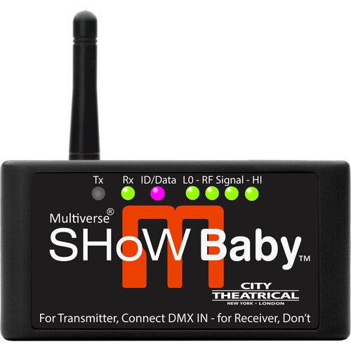 City Theatrical Multiverse SHoW Baby Transceptor Inalámbrico DMX 1 Universo 2.4 GHz FHSS
