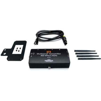 City Theatrical Multiverse Transmisor DMX Wireless 900 MHz 2.4 GHz con Soporte de Montaje