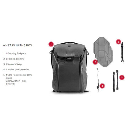 Peak Design Essentials Trifecta Kit Mochila 20L Tripode 60 Pulgadas Correa Ajustable