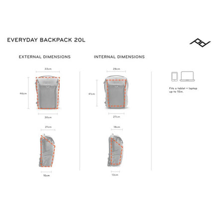 Peak Design Essentials Trifecta Kit Mochila 20L Tripode 60 Pulgadas Correa Ajustable