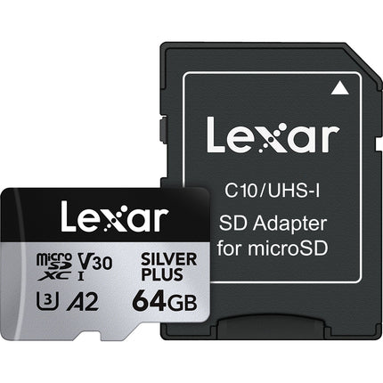 Lexar 64GB microSDXC Profesional SILVER PLUS UHS-I 205MB/s Adaptador SD