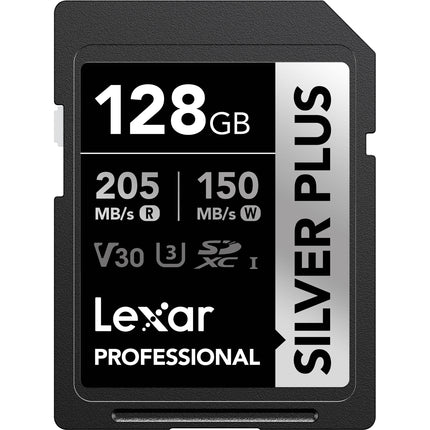 Lexar 128GB Professional SILVER PLUS UHS-I SDXC Tarjeta de Memoria 205MBs Lectura 150MBs Escritura