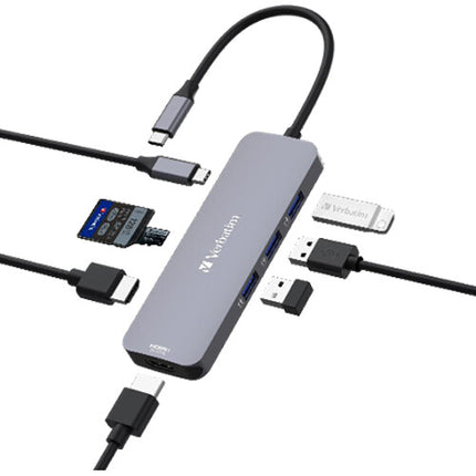 Verbatim 8-Port USB-C Pro CMH-08 Hub Multipuertos con HDMI 8K 85W PD