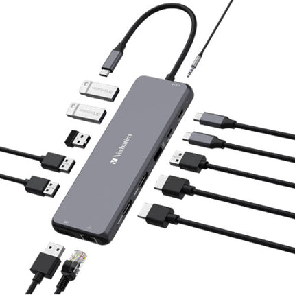 Verbatim 13 Puertos USB-C Pro CMH-13 Hub Multiport con 85W Power Delivery y Gigabit Ethernet