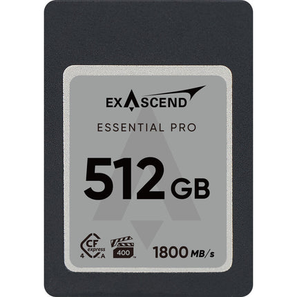 Exascend 512GB Essential Pro Tarjeta de Memoria CFexpress 4.0 Tipo A 1800 MB/s de Lectura 1650 MB/s de Escritura Garantía Limitada
