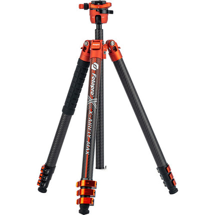 Fotopro X-Airfly Max Trípode de Viaje Carbono 65.4" Cabezal Bola Naranja