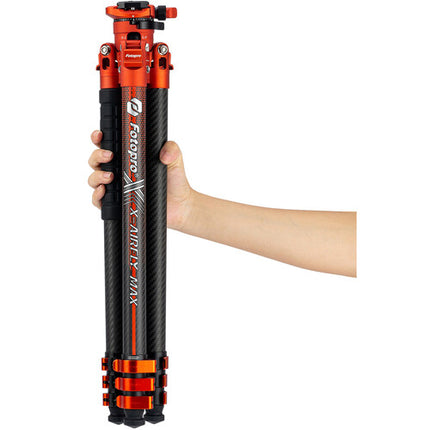 Fotopro X-Airfly Max Trípode de Viaje Carbono 65.4" Cabezal Bola Naranja
