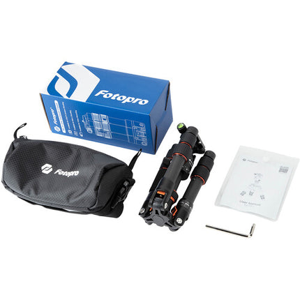 Fotopro X-Go Mini 2 trípode de fibra de carbono 17.8 pulg altura máxima 7.5 pulg plegado incluye bolsa