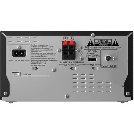 Panasonic Sistema de Audio Inalámbrico 80W con CD Radio FM Bluetooth