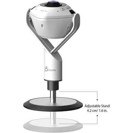 j5create Cámara web 360° AI con altavoz Full HD 1920x1080 30 fps y control remoto