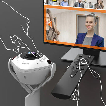 j5create Cámara web 360° AI con altavoz Full HD 1920x1080 30 fps y control remoto