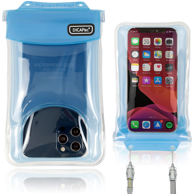 DiCAPac WP-C2S Funda Impermeable para Smartphone hasta 6.9" Azul con Correa