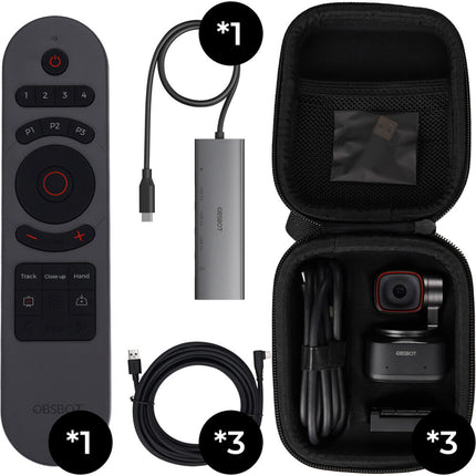 OBSBOT Tiny 2 Multicam Combo Pack de 3 webcams PTZ 4K con zoom 4x
