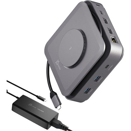 j5create Dock USB-C 12 en 1 con Dual HDMI 4K y Adaptador GaN 140W