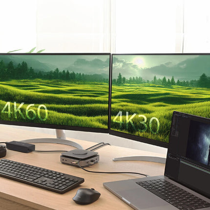j5create Dock USB-C 12 en 1 con Dual HDMI 4K y Adaptador GaN 140W