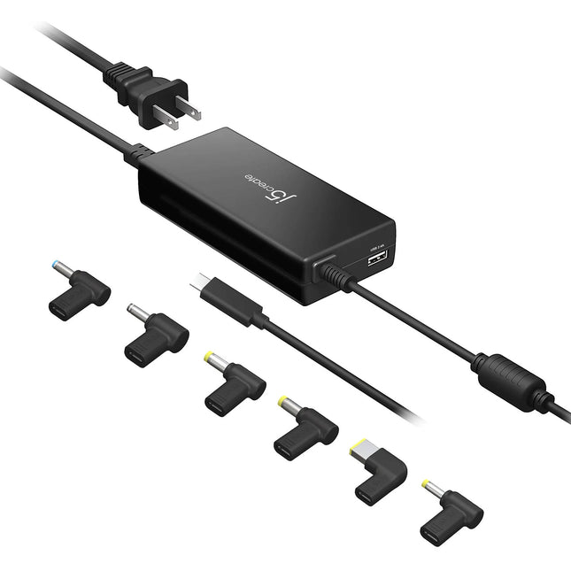 j5create 100W PD USB-C Súper Cargador con 6 conectores DC y puerto USB-A